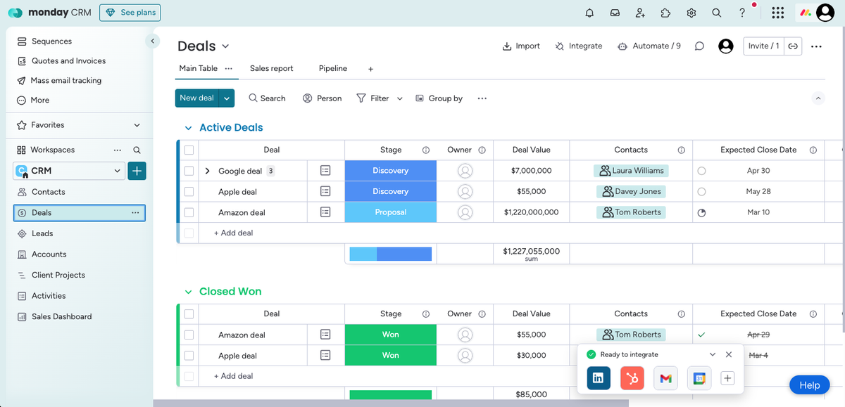  screenshot - Reseña de monday CRM: Ventajas, desventajas, funciones y precios