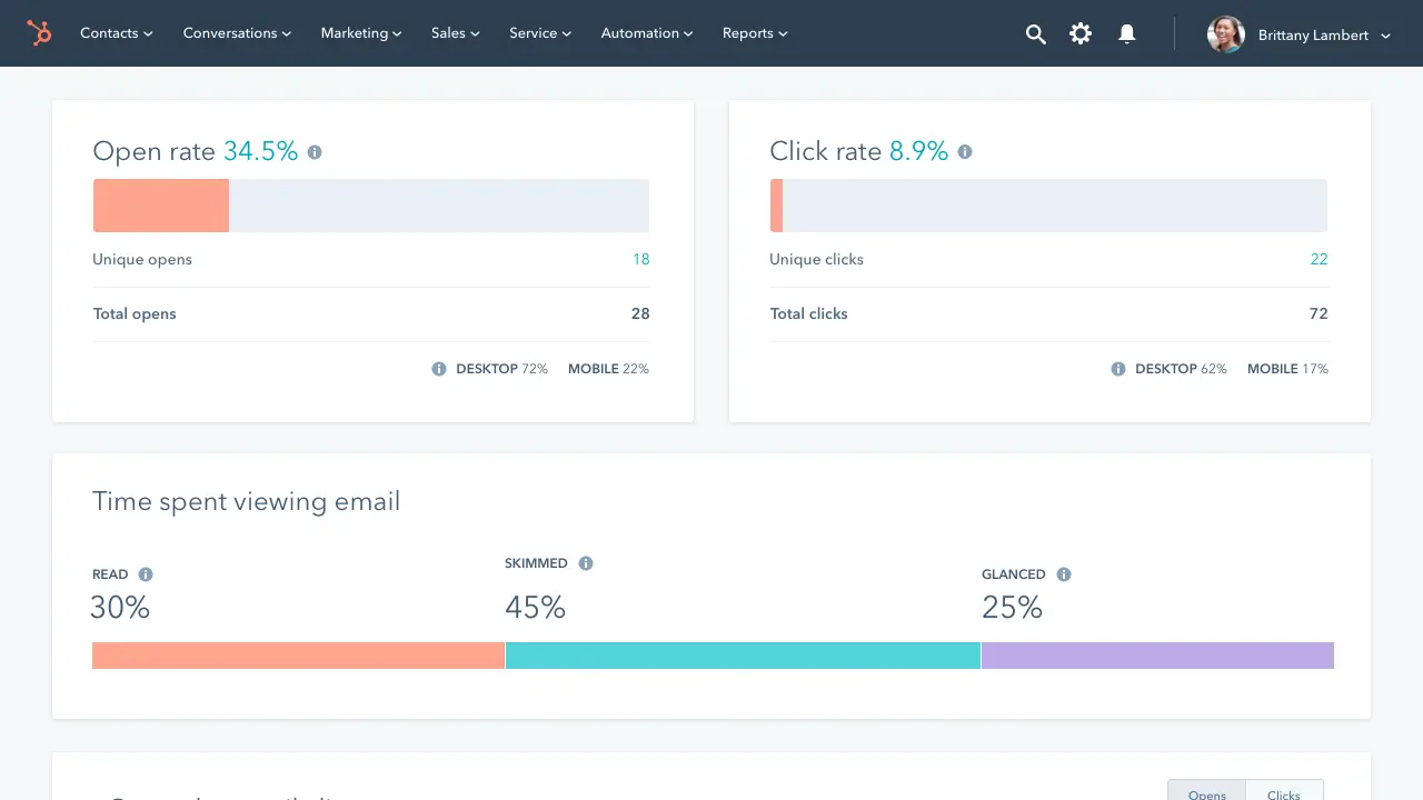 screenshot - Recensione di HubSpot: vantaggi, svantaggi, funzionalità e prezzi