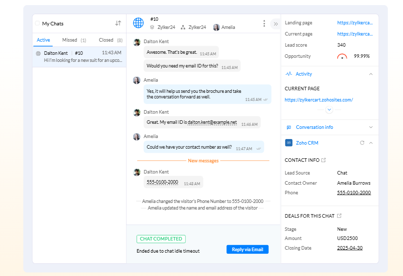  screenshot - Zoho-CRM-Bewertung: Vor- und Nachteile, Funktionen & Preise
