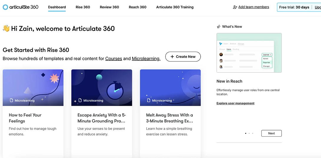  screenshot - Avis sur Articulate 360 : avantages, inconvénients, fonctionnalités et tarifs