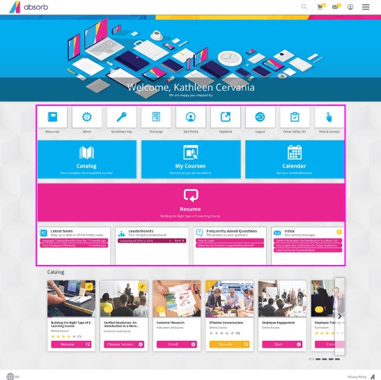  screenshot - Absorb LMS -arvostelu: hyvät ja huonot puolet, ominaisuudet ja hinnoittelu