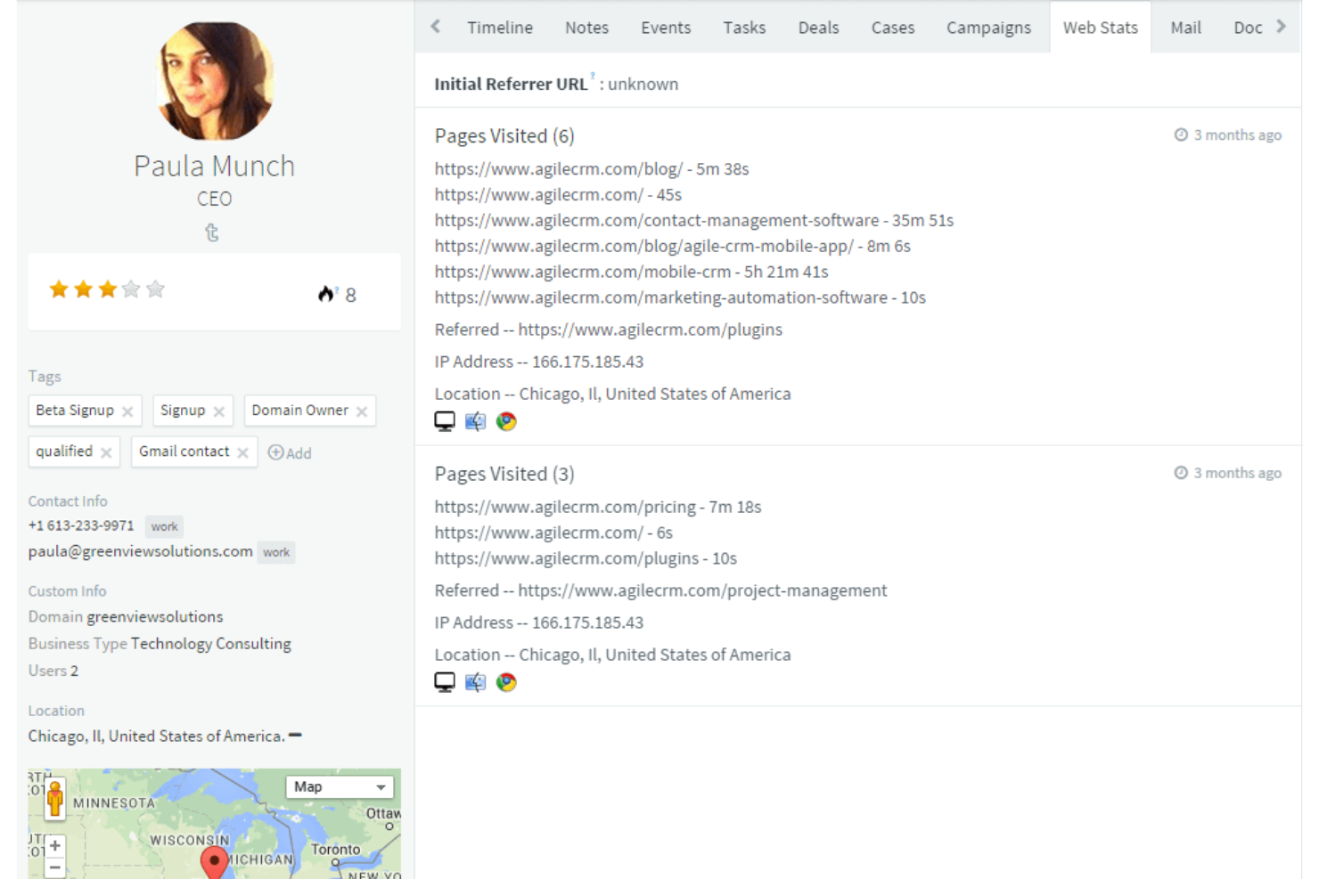  screenshot - Avis sur Agile CRM : avantages, inconvénients, fonctionnalités et tarifs