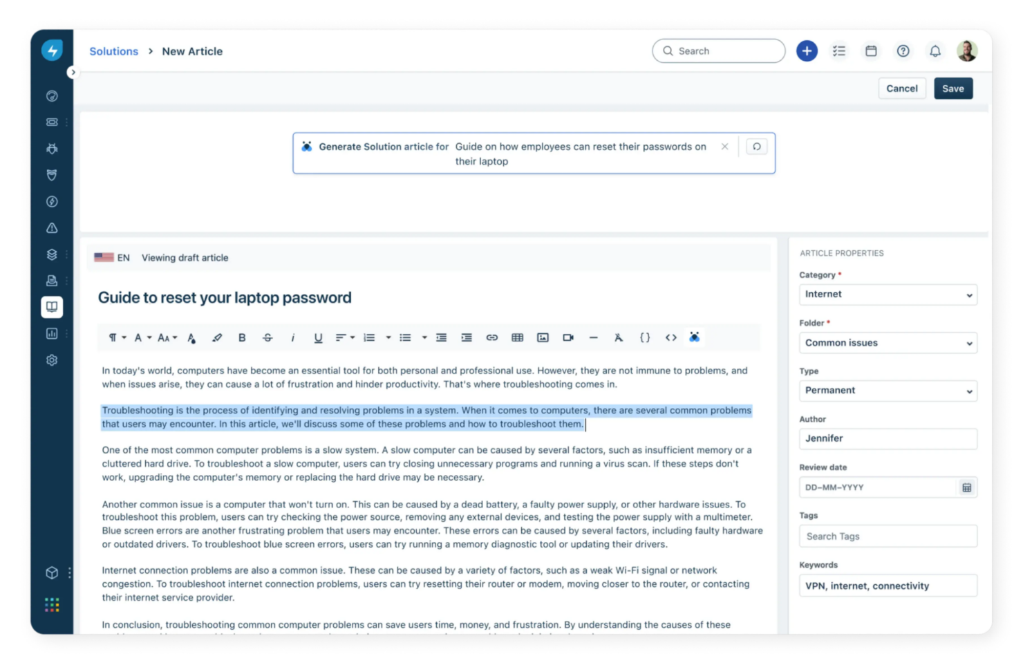  screenshot - Freshservice Review: Pros, Cons, Features, and Pricing