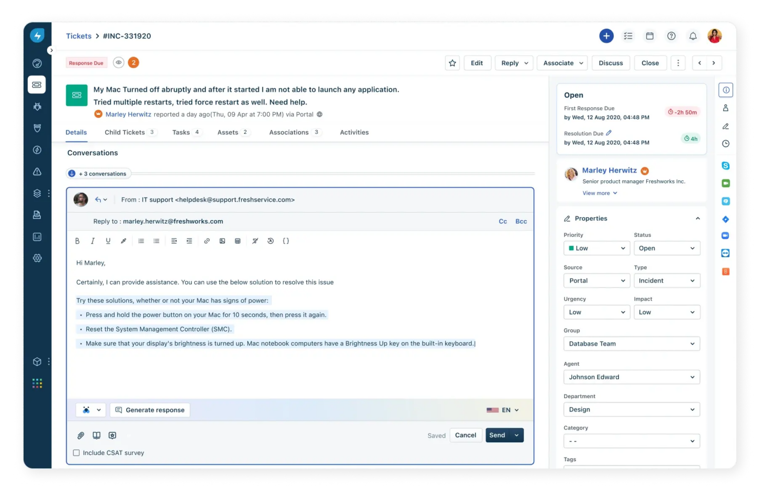  screenshot - Freshservice-beoordeling: voordelen, nadelen, functies en prijzen