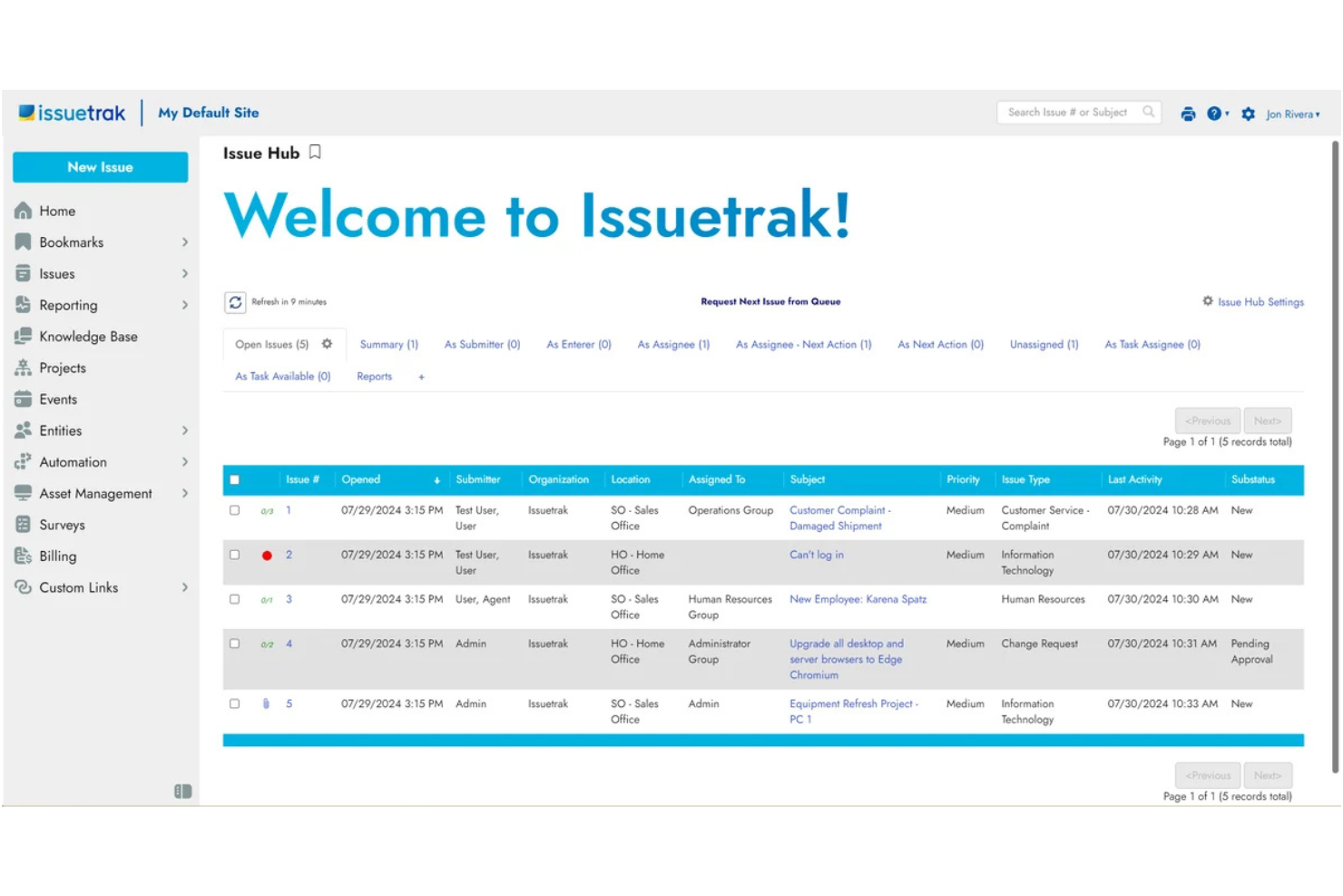  screenshot - Recensione di Issuetrak: vantaggi, svantaggi, funzionalità e prezzi