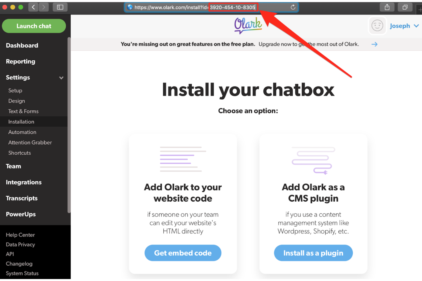  screenshot - Olark-arvostelu: hyvät ja huonot puolet, ominaisuudet ja hinnoittelu