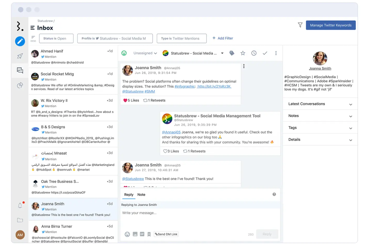  screenshot - Avis sur Statusbrew : avantages, inconvénients, fonctionnalités et tarifs