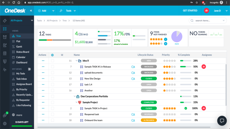  screenshot - OneDesk Review: Pros, Cons, Features and Pricing
