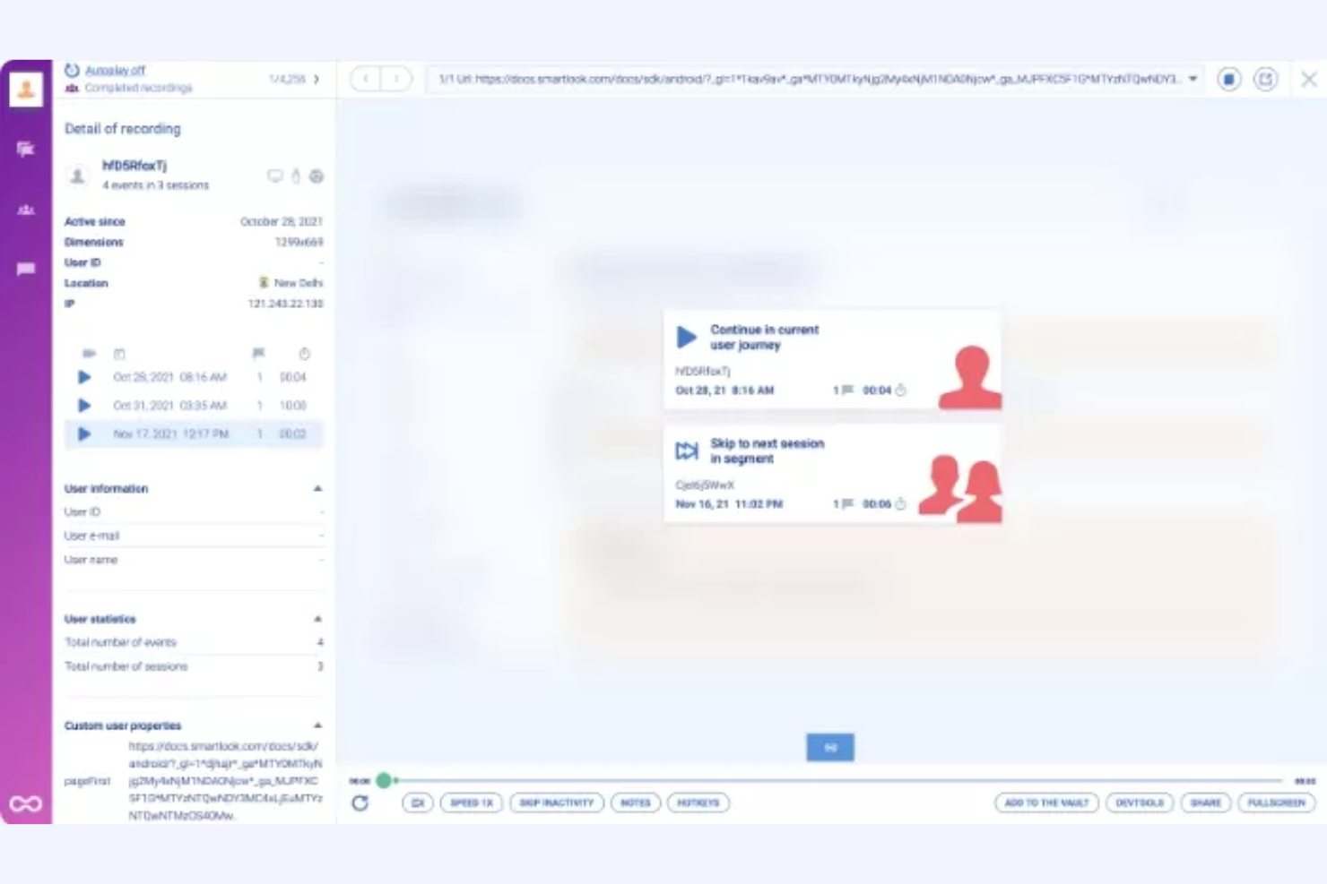  screenshot - Smartlook-recension: Fördelar, nackdelar, funktioner och priser