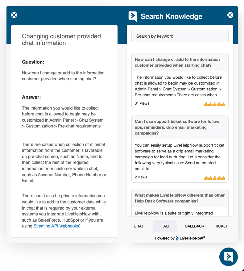  screenshot - LiveHelpNow-arvostelu: hyvät ja huonot puolet, ominaisuudet ja hinnoittelu