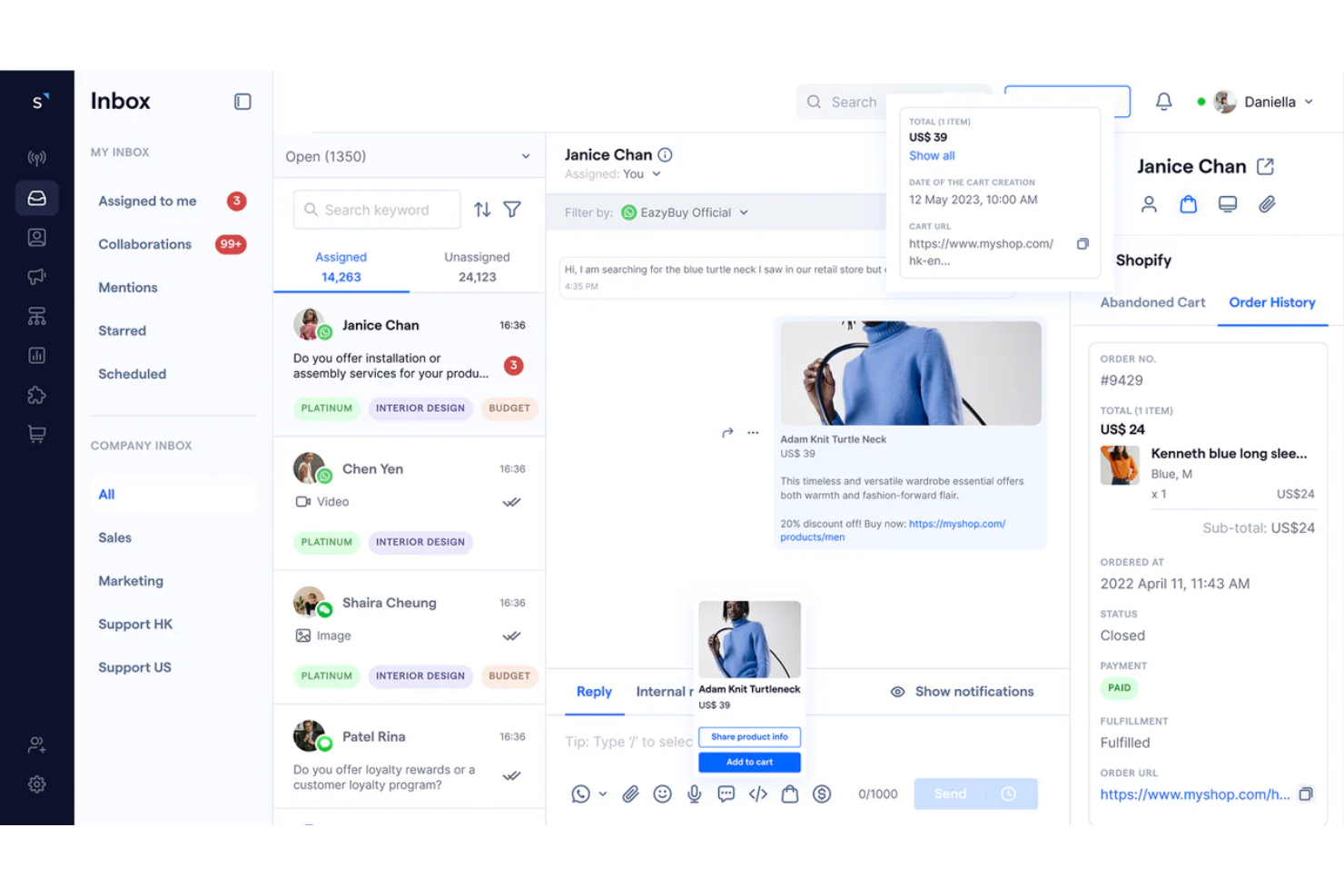  screenshot - SleekFlow-beoordeling: voordelen, nadelen, functies en prijzen