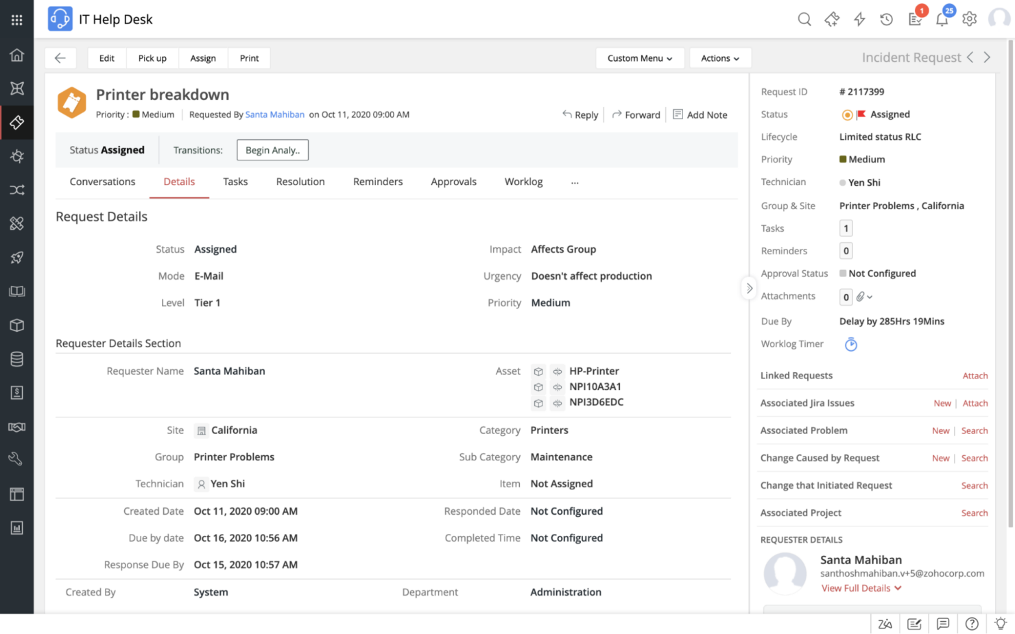  screenshot - ManageEngine ServiceDesk Plus -arvostelu: hyvät ja huonot puolet, ominaisuudet ja hinnoittelu