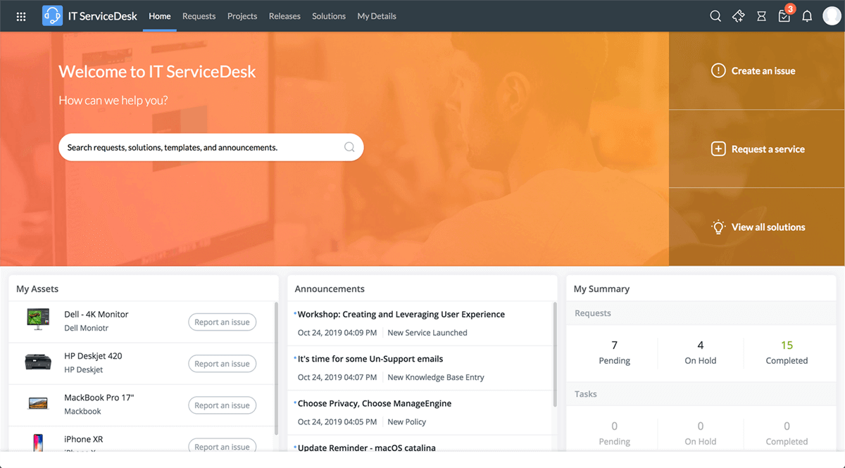  screenshot - ManageEngine ServiceDesk Plus -arvostelu: hyvät ja huonot puolet, ominaisuudet ja hinnoittelu