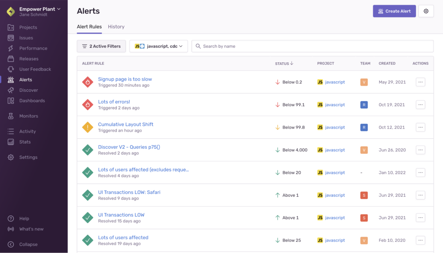  screenshot - Recensione di Sentry: pro, contro, funzionalità e prezzi