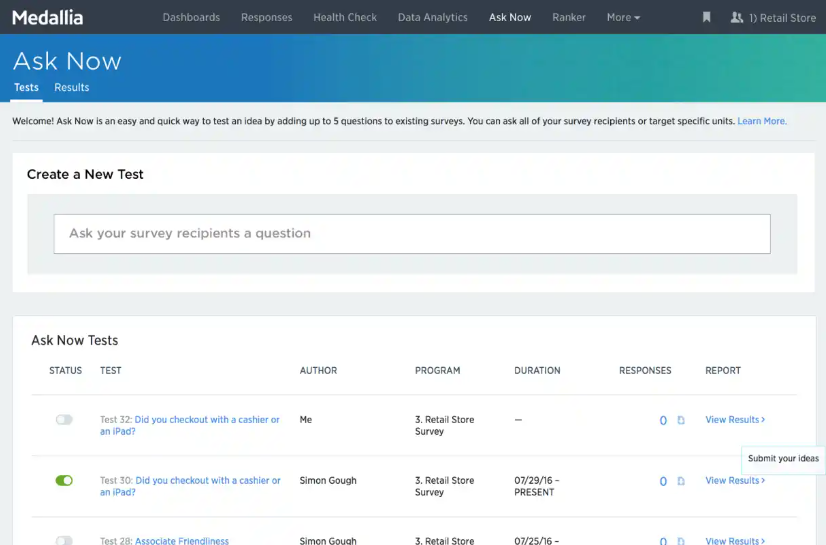  screenshot - Medallia-recension: Fördelar, nackdelar, funktioner och priser