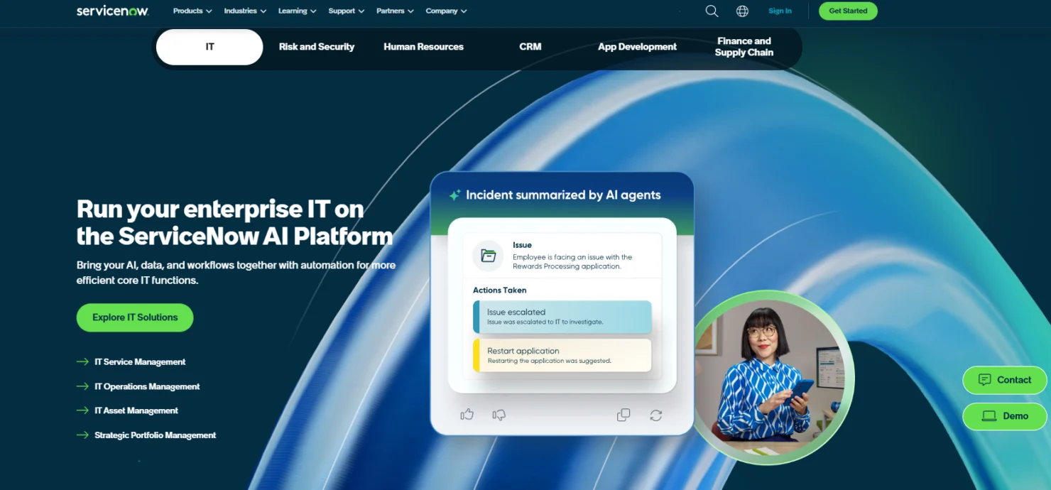  screenshot - Avis ServiceNow : avantages, inconvénients, fonctionnalités et tarifs