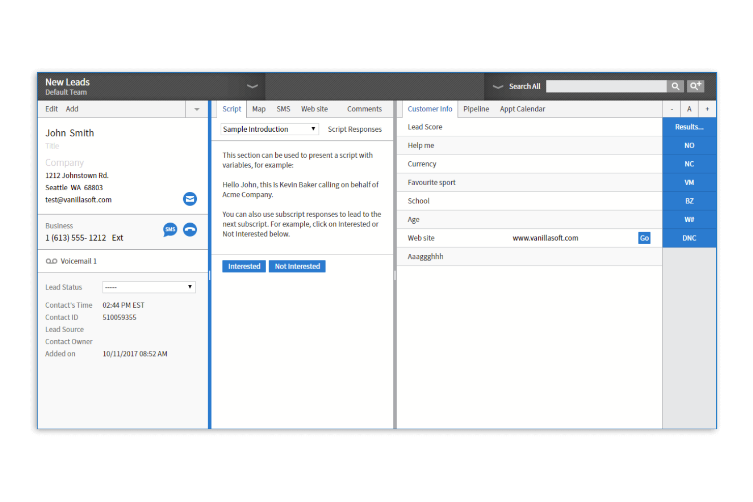  screenshot - Vanillasoft-Bewertung: Vor- und Nachteile, Funktionen und Preise