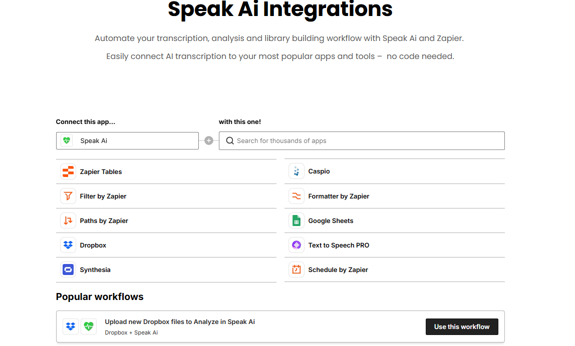  screenshot - Speak AI-recension: Fördelar, nackdelar, funktioner och priser