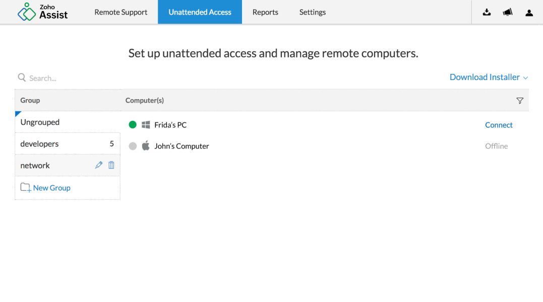  screenshot - Avis sur Zoho Assist : avantages, inconvénients, fonctionnalités et tarifs
