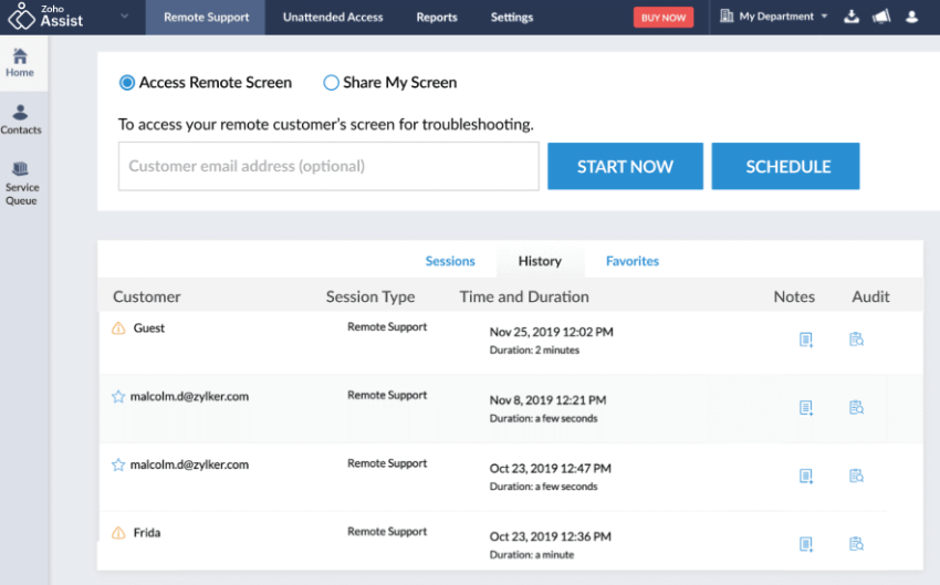  screenshot - Zoho Assist -arvostelu: hyvät puolet, huonot puolet, ominaisuudet ja hinnoittelu