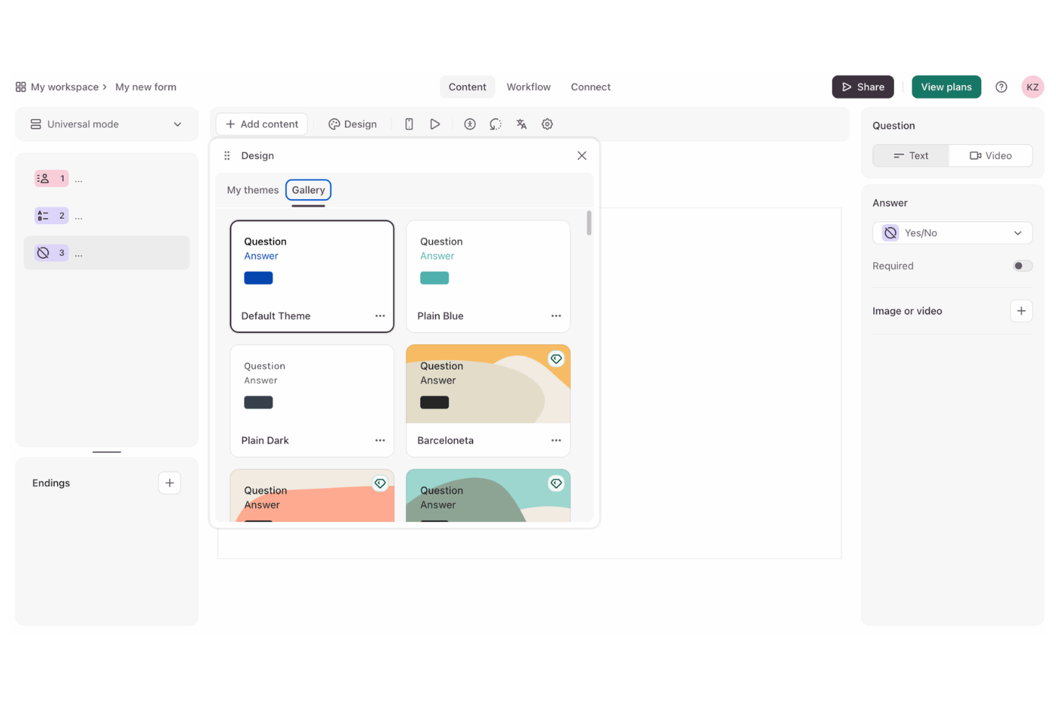  screenshot - Avis sur Typeform : avantages, inconvénients, fonctionnalités et tarifs