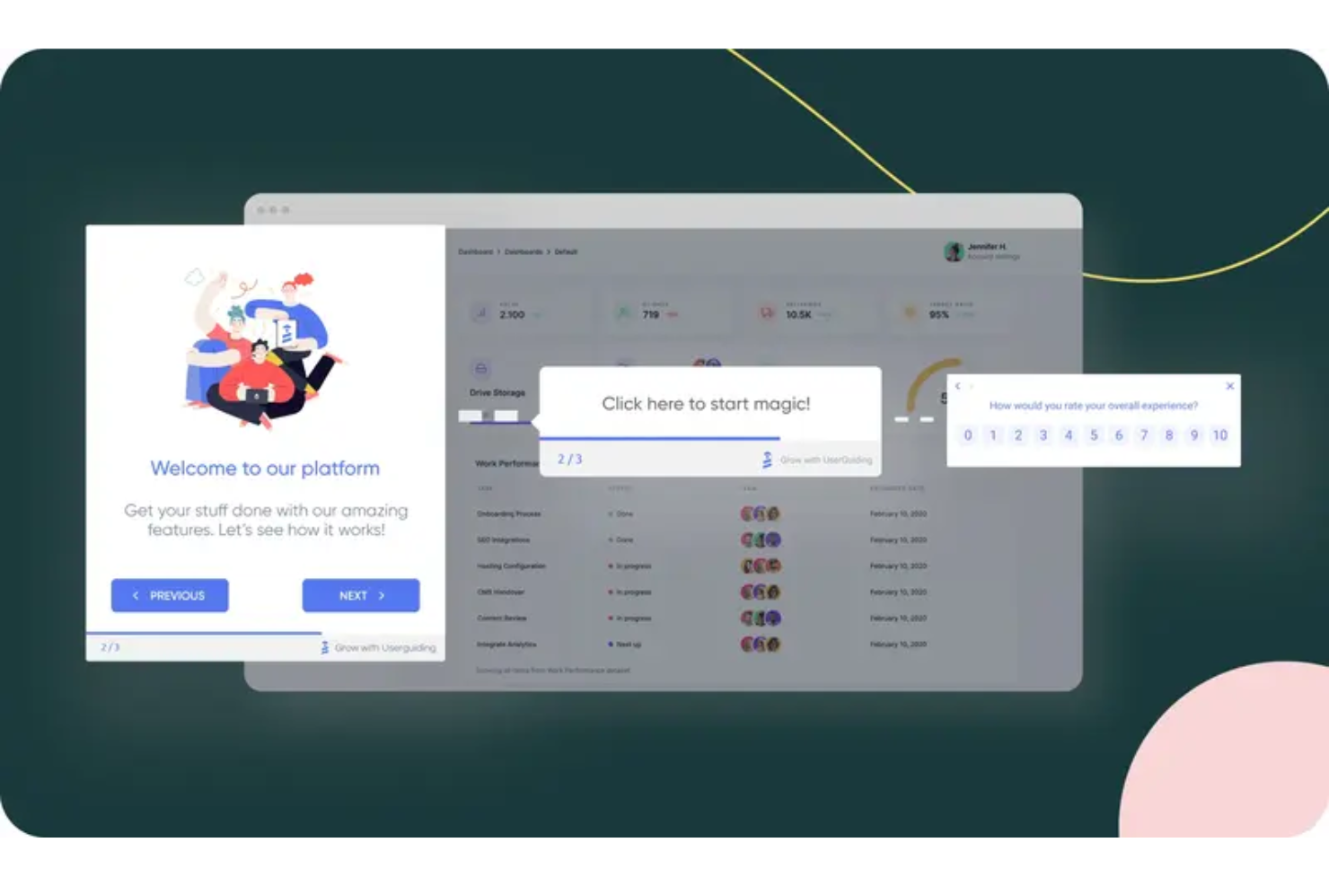  screenshot - Recensione di UserGuiding: vantaggi, svantaggi, funzionalità e prezzi