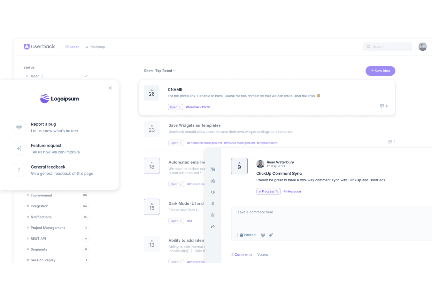  screenshot - Userback-beoordeling: voordelen, nadelen, functies en prijzen