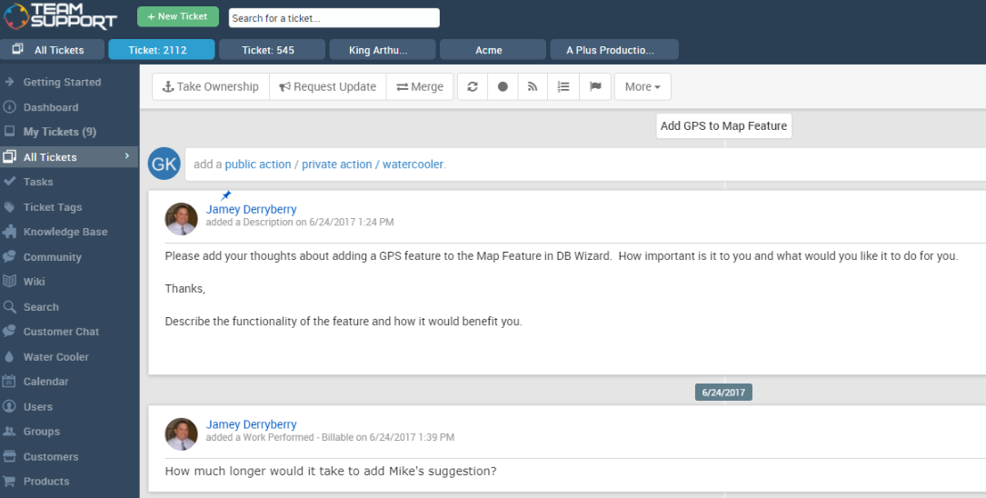  screenshot - Recensione di TeamSupport: spiegazione di vantaggi, svantaggi, funzionalità e prezzi