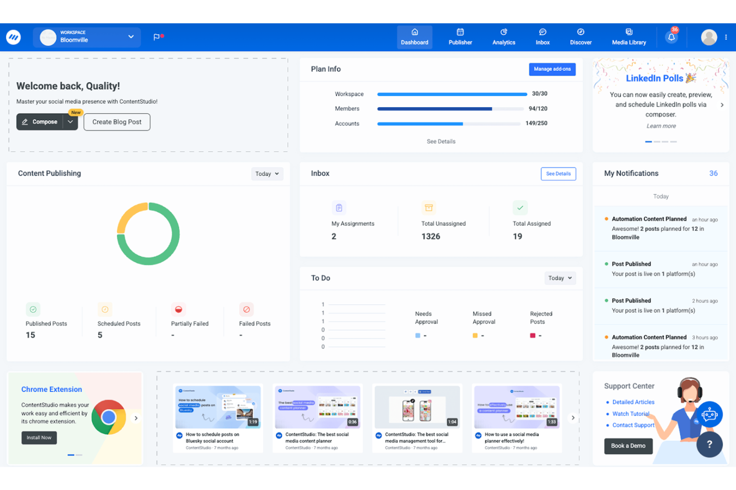 ContentStudio screenshot - Die 10 besten Alternativen zu Sprout Social im Test 2026