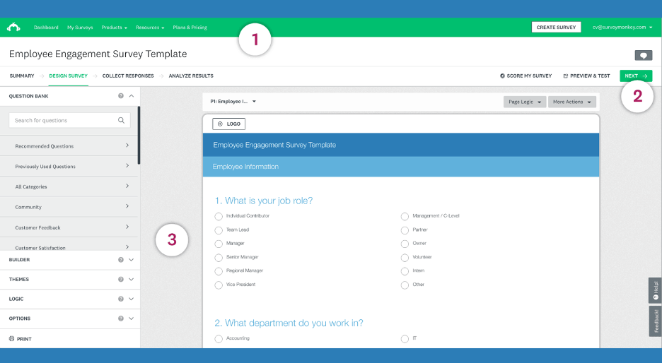 SurveyMonkey screenshot - 10 meilleurs outils de création de sondages par IA évalués en 2026