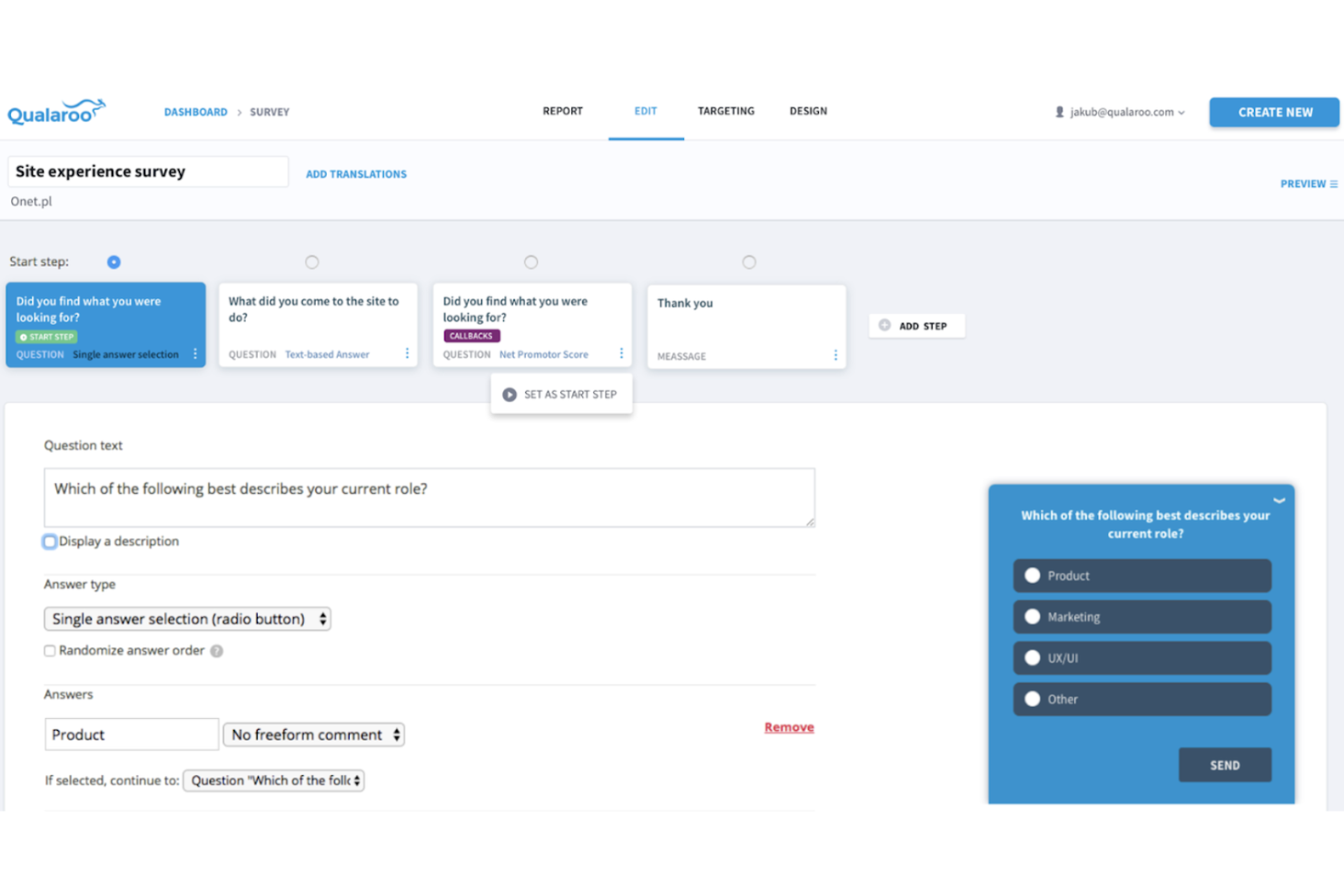 Qualaroo screenshot - 10 beste KI-Sentimentanalyse-Tools im Test 2026