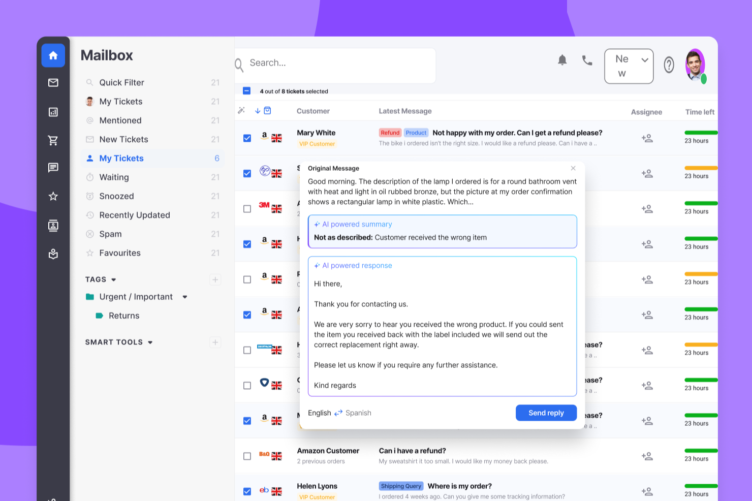 eDesk screenshot - Die 10 besten Softwaretools für Kundenzufriedenheit im Jahr 2026