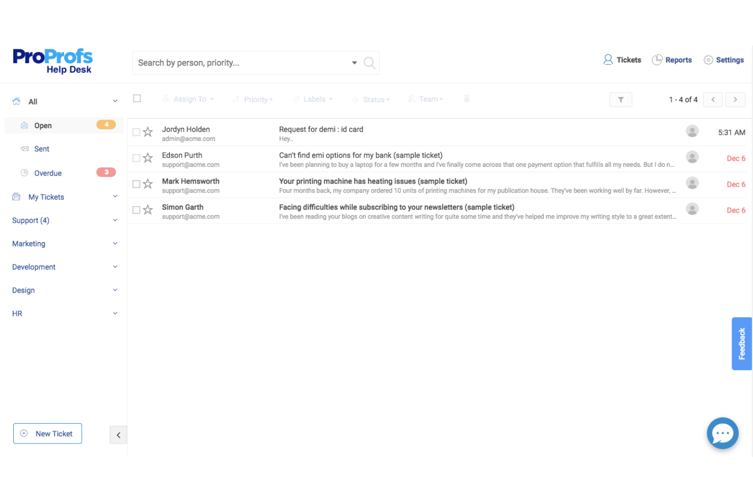 ProProfs Help Desk screenshot - Die 10 besten Software-Systeme für Beschwerdemanagement im Jahr 2026