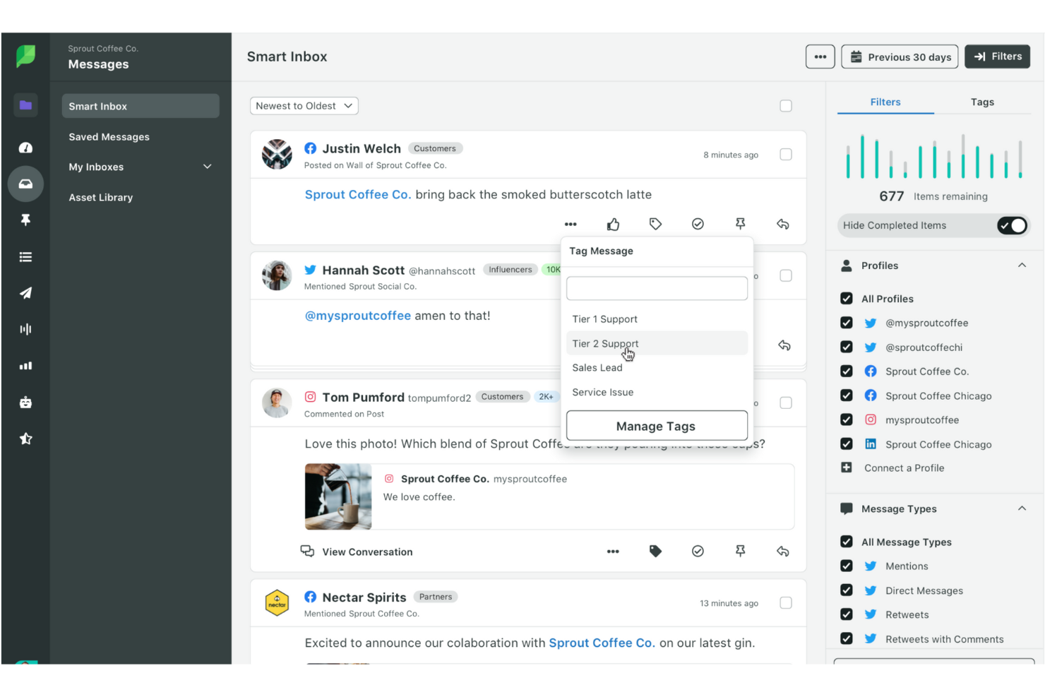 Sprout Social screenshot - 10 meilleurs outils de gestion des communications clients pour 2026