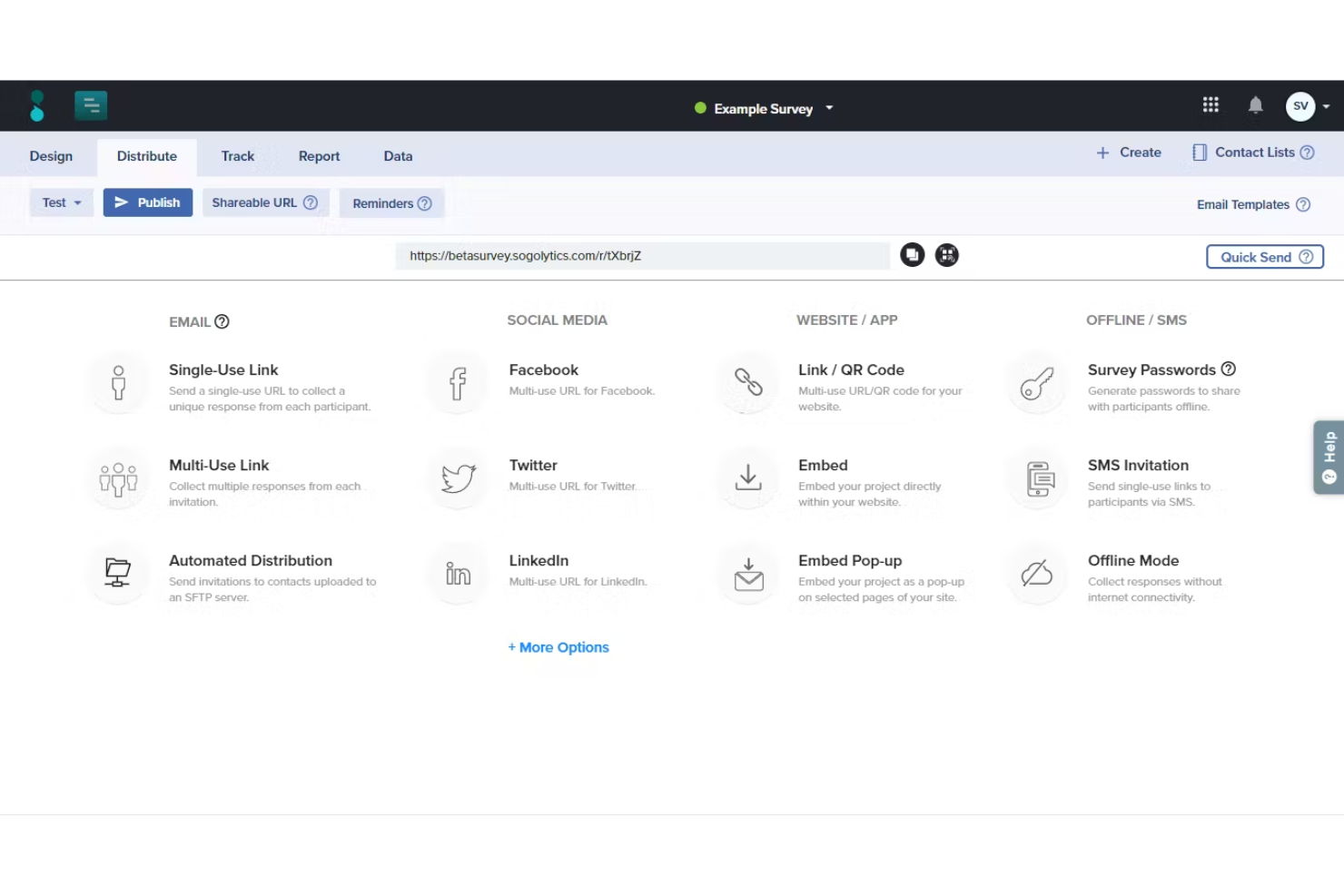 Sogolytics screenshot - 10 meilleurs outils de création de sondages pour les retours clients en 2026