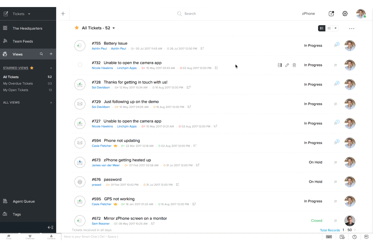 Zoho Desk screenshot - 10 beste Helpdesk-Software für kleine Unternehmen im Jahr 2026