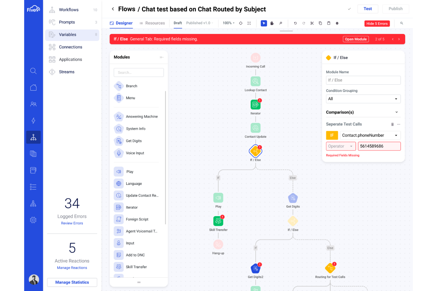 Five9 screenshot - Die 10 besten Callcenter-Softwares im Test für 2026