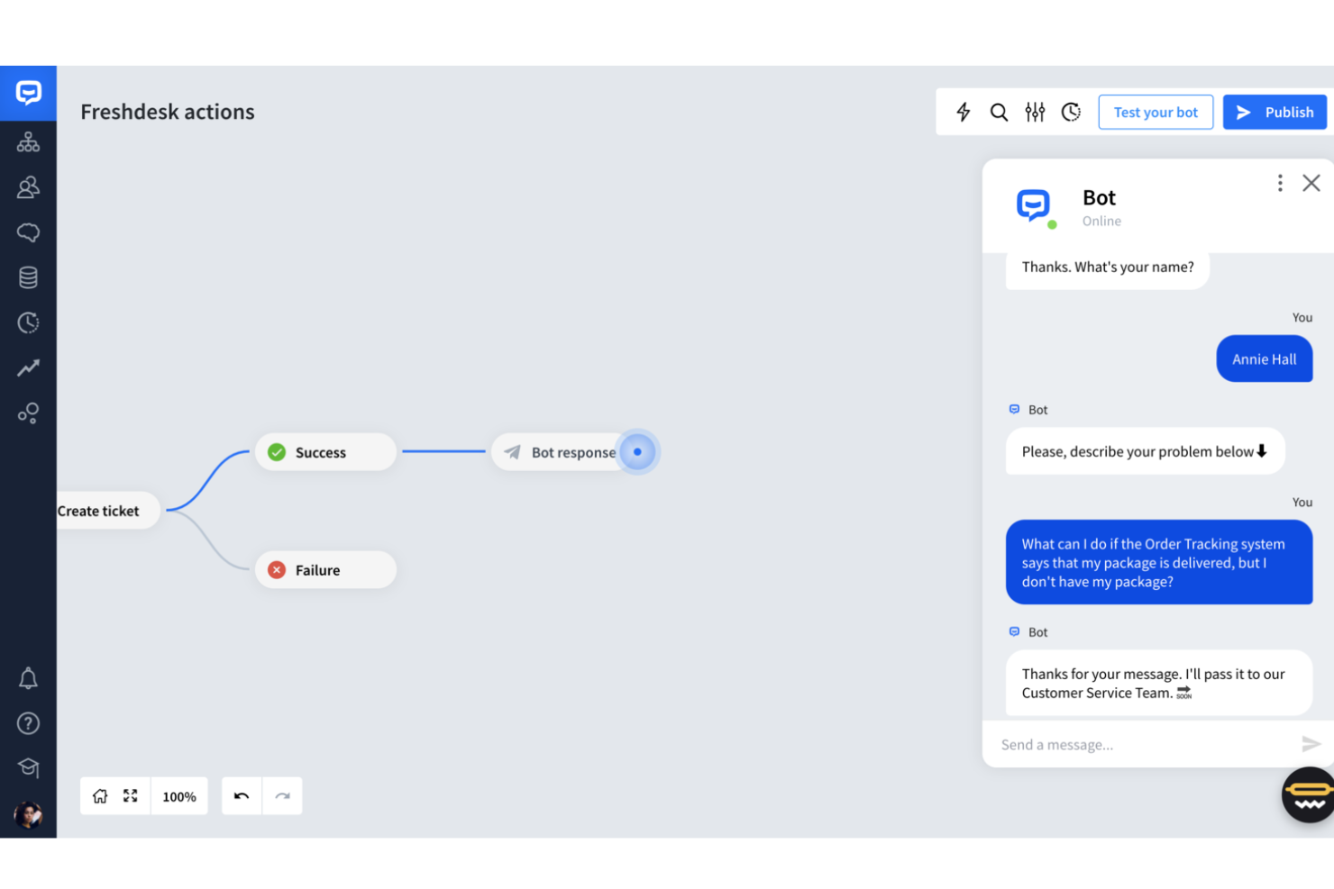 Freshdesk screenshot - 10 meilleurs agents conversationnels pour le service client en ligne en 2026