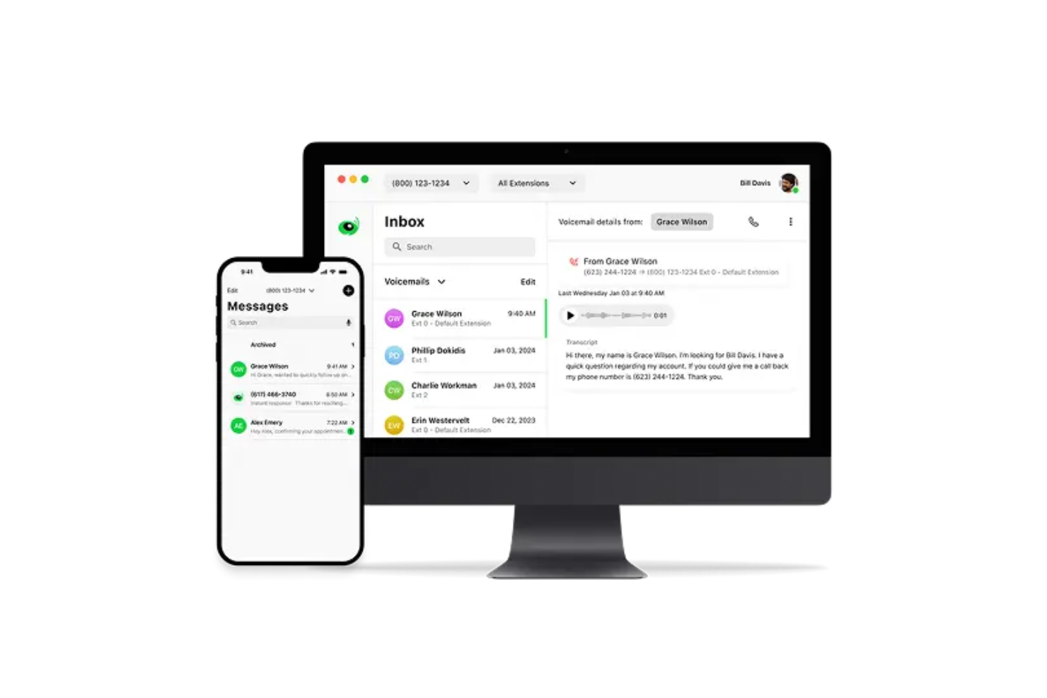 Grasshopper screenshot - 10 beste Ringover-Alternativen für Cloud-Telefonie im Jahr 2026