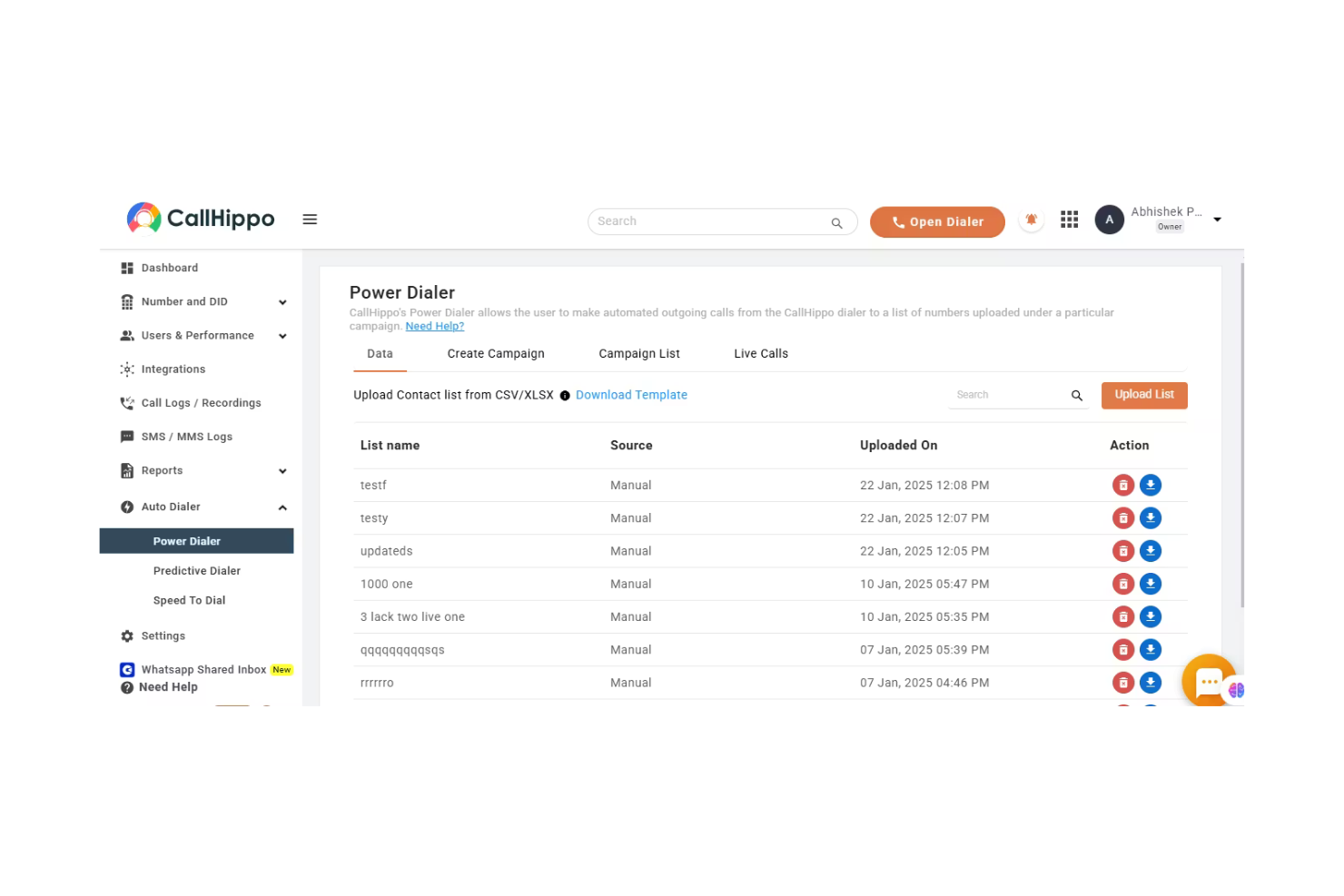 CallHippo screenshot - 10 beste Ringover-Alternativen für Cloud-Telefonie im Jahr 2026