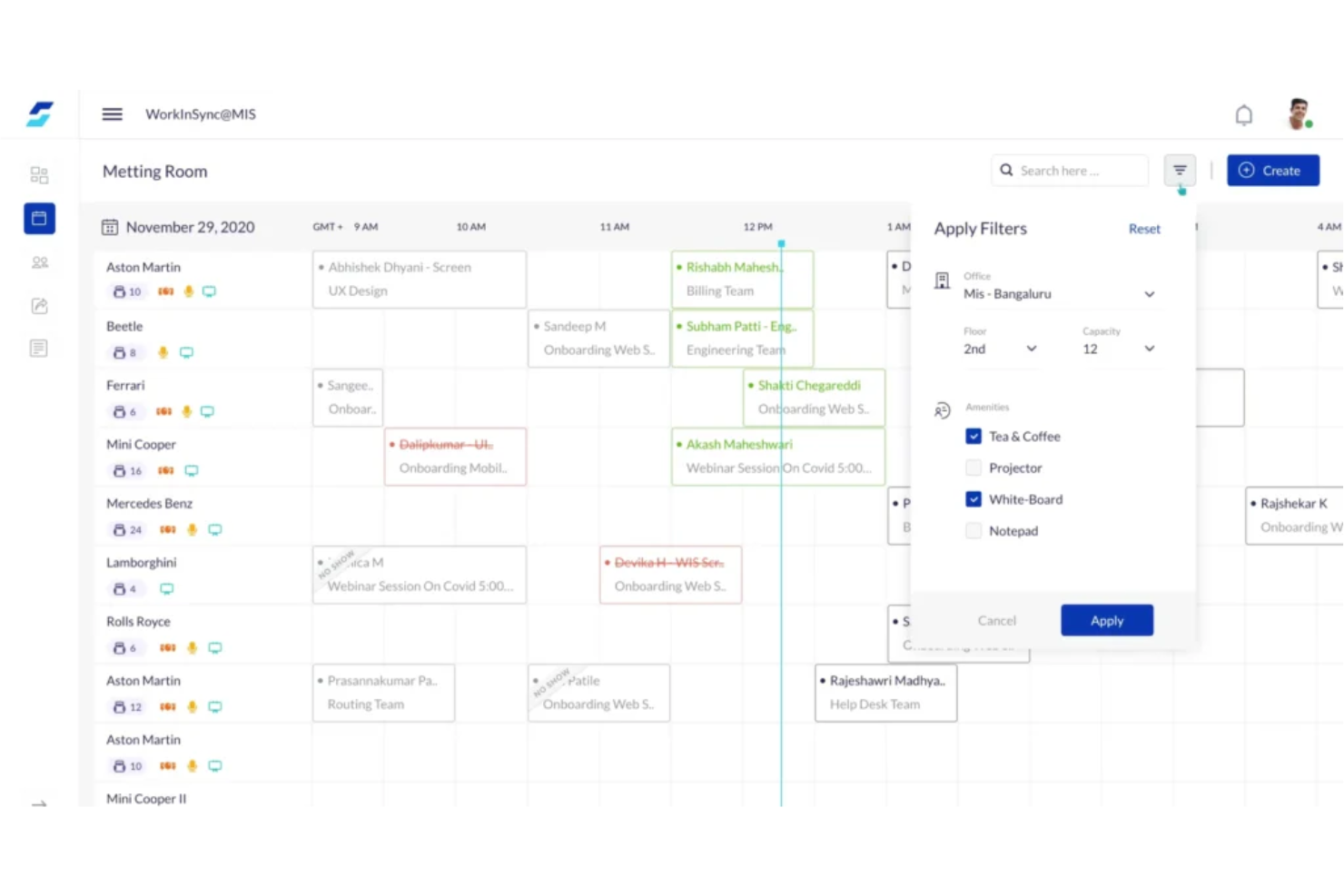 WorkInSync screenshot - 10 meilleurs logiciels de réservation de bureaux partagés pour les centres d’appels en 2026