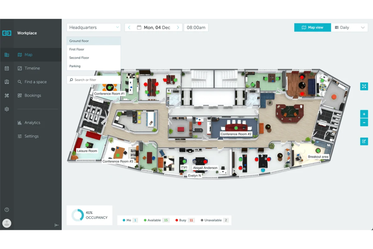 YAROOMS screenshot - 10 meilleurs logiciels de réservation de bureaux partagés pour les centres d’appels en 2026