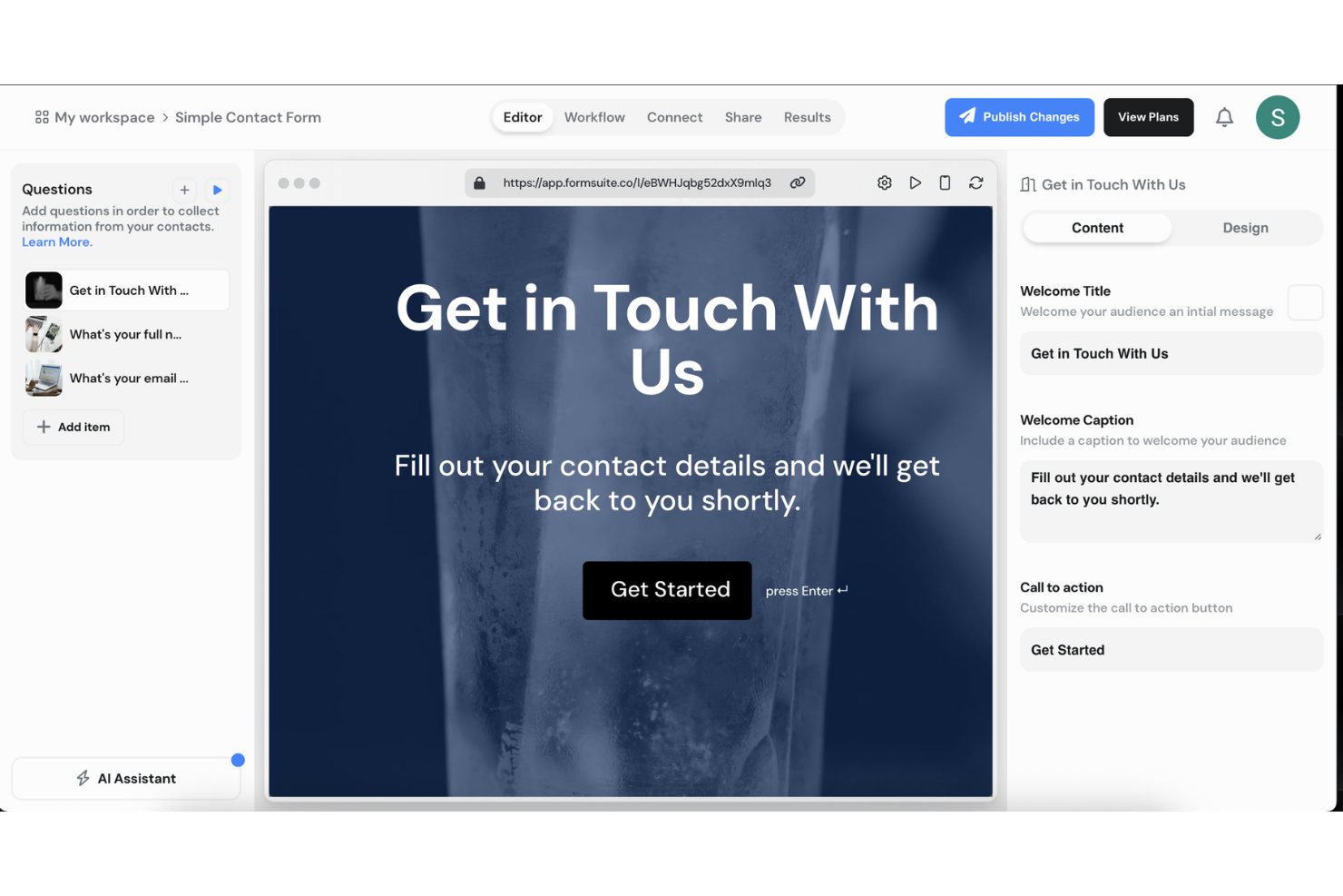 Formsuite screenshot - Las 10 mejores herramientas para crear encuestas y obtener comentarios de los clientes en 2026