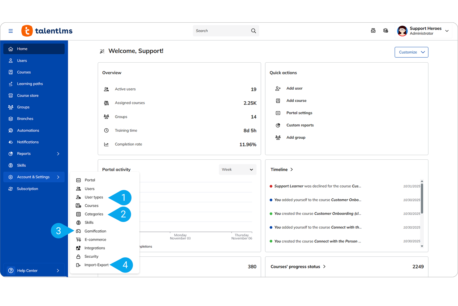 TalentLMS screenshot - Las 10 mejores alternativas a Docebo para la formación de clientes en 2026