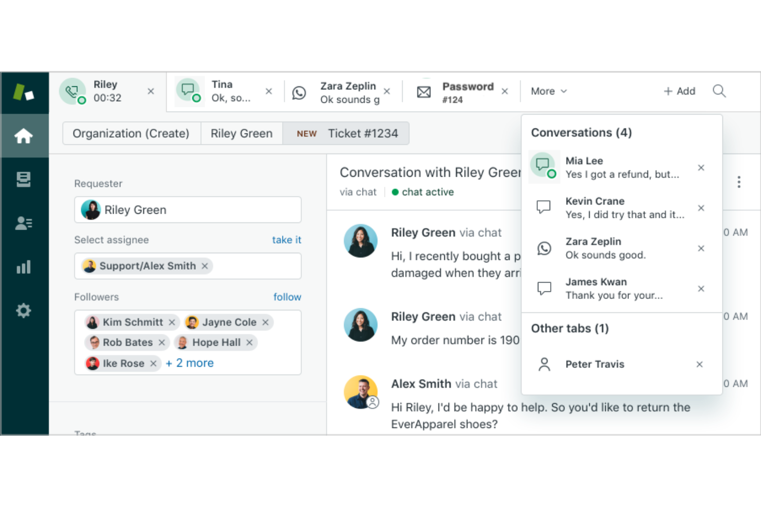 Zendesk Talk screenshot - 10 migliori alternative a Vonage per i telefoni aziendali nel 2026