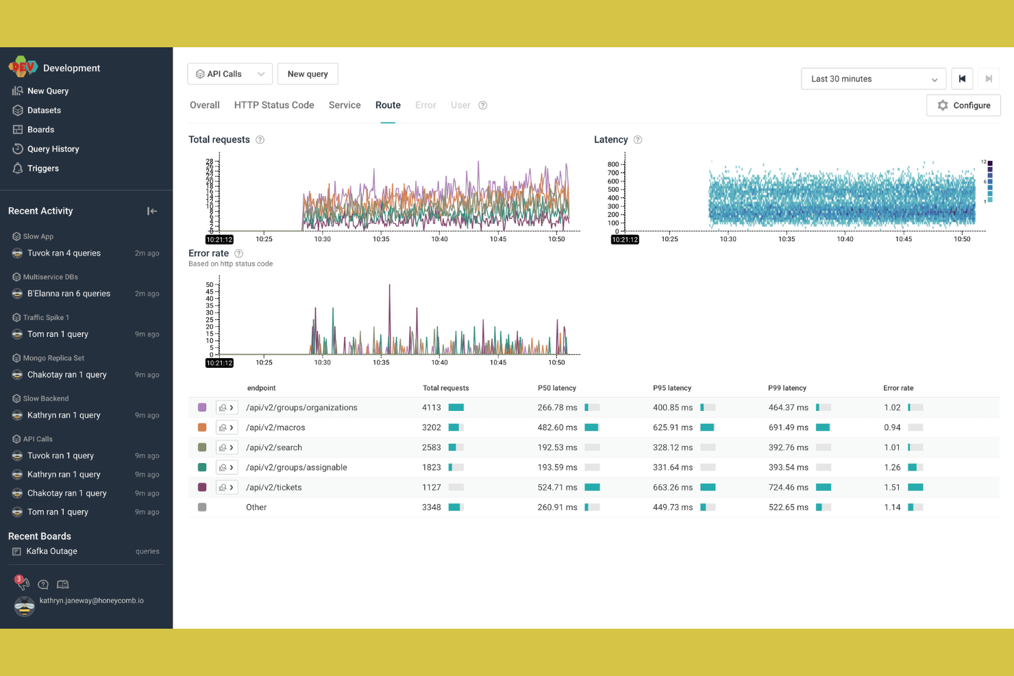 Honeycomb screenshot - Las 10 mejores alternativas a New Relic para la observabilidad en 2026