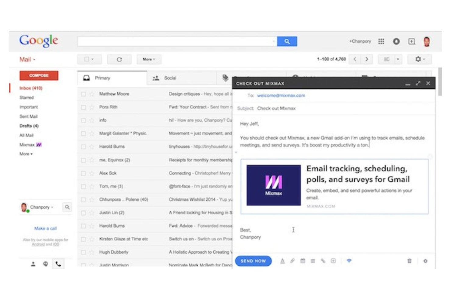 Mixmax screenshot - I 10 migliori concorrenti di Salesloft per l’interazione commerciale nel 2026