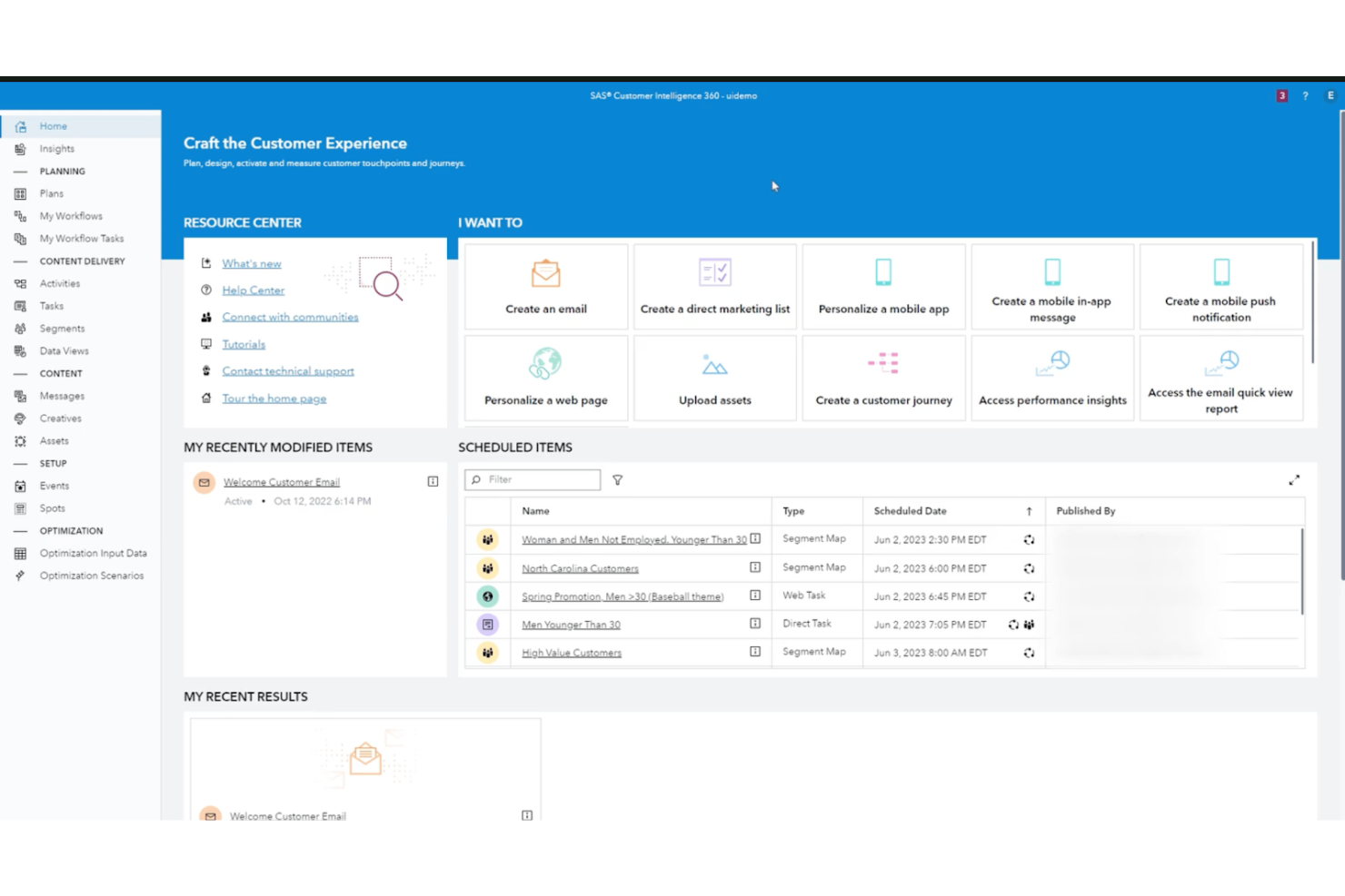 SAS Customer Intelligence 360 screenshot - Le 10 migliori piattaforme di dati dei clienti in Belgio nel 2026