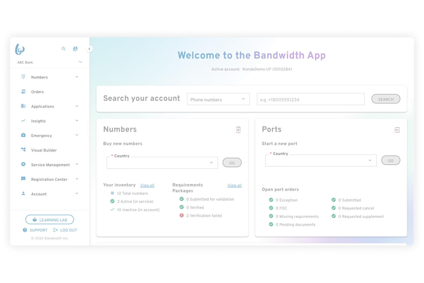 Bandwidth screenshot - 10 mejores alternativas a Twilio para API de SMS y voz en 2026