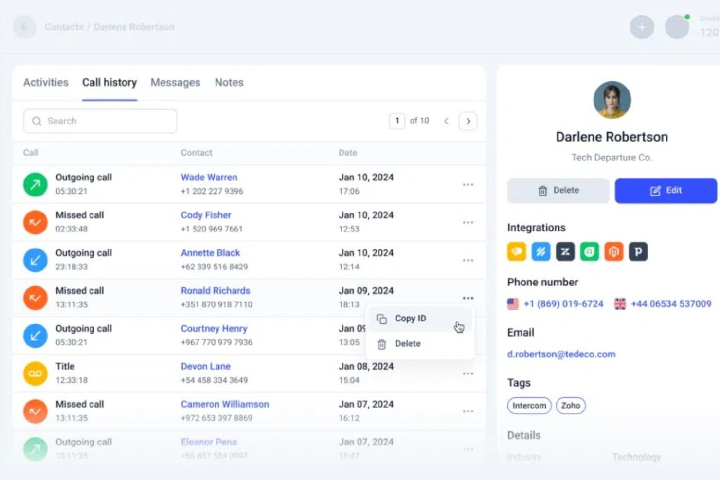 CloudTalk screenshot - I 10 migliori software semplici per centri di assistenza telefonica recensiti nel 2026